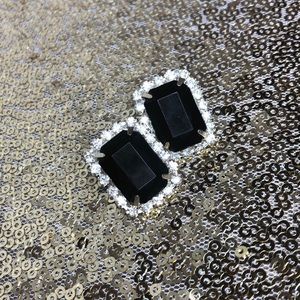Vintage Black Sparkly Earrings